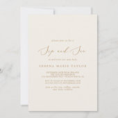 Delicate Gold-kalligrafie | Crème Sip en Zie Kaart (Voorkant)