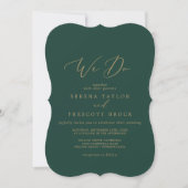 Delicate Gold-kalligrafie | Groene we doen een wed Kaart (Voorkant)