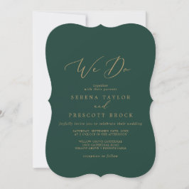 Delicate Gold-kalligrafie | Groene we doen een wed Kaart
