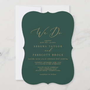 Delicate Gold-kalligrafie   Groene we doen een wed Kaart