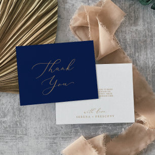 Delicate Gold-kalligrafie   Hartelijk dank voor de Bedankkaart