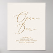 Delicate Gold-kalligrafie | Open balk voor room Poster (Voorkant)