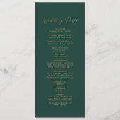 Delicate Gold-kalligrafie | Programma voor groene  Programmakaart (Achterkant)