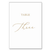 Delicate Gold-kalligrafie Tabel 3-tabelnummer Kaart (Achterkant)