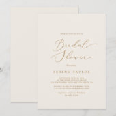 Delicate Gold-kalligrafie | Vrijgezellenfeest van  Kaart (Voorkant / Achterkant)