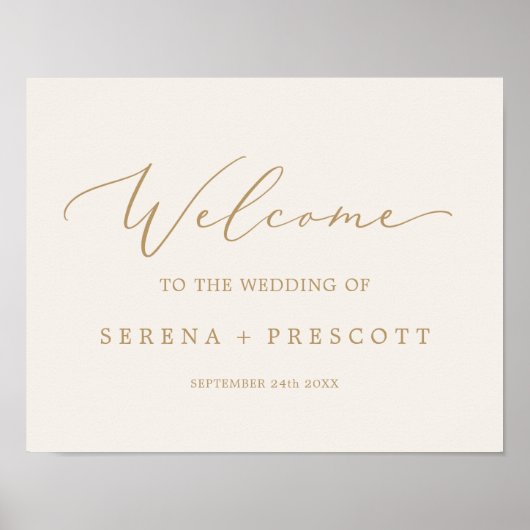 Delicate Gold-kalligrafie | Welkom bij het homohuw Poster (Voorkant)