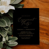 Delicate Gold-kalligrafie | Zwarte Engagement Part Kaart