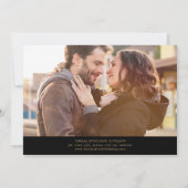 Delicate Gold-kalligrafie | Zwarte foto Save The Date (Achterkant)