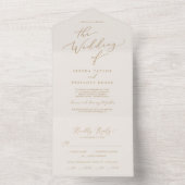 Delicate Gold-kalligrafie | Zwemweddenschap All In One Uitnodiging (Binnen)