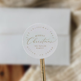 Delicate Gold-kerstcirkel retouradres Ronde Sticker