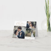 Delicate Gold Kerstmis na feestdag huwelijk Bedankkaart (Voorkant)