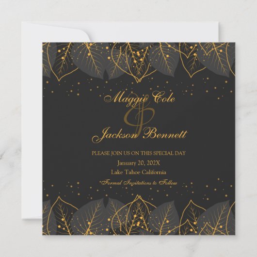 Delicate Gold laat de datum opslaan Save The Date (Achterkant)