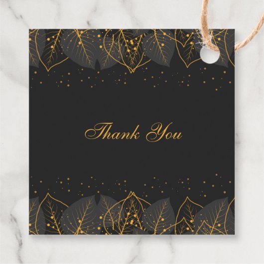 Delicate Gold Leaves Bedankjes Labels (Achterkant)