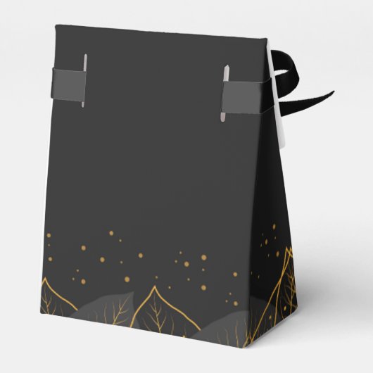 Delicate Gold Leaves Favor Box Bedankdoosjes (Achterkant)