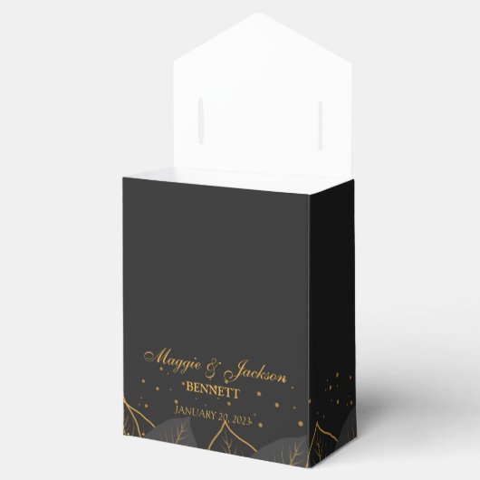 Delicate Gold Leaves Favor Box Bedankdoosjes (Geopend)