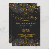 Delicate Gold Leaves Invitation Kaart (Voorkant / Achterkant)