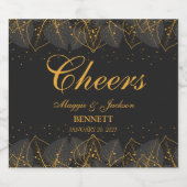 Delicate Gold Leaves Sparkling Wijnetiket (Enkel label)