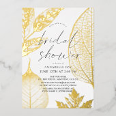 Delicate Gold Leaves Vrijgezellenfeest Folie Uitnodiging (Voorkant)