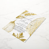 Delicate Gold Leaves Vrijgezellenfeest Folie Uitnodiging (Gedraaid)