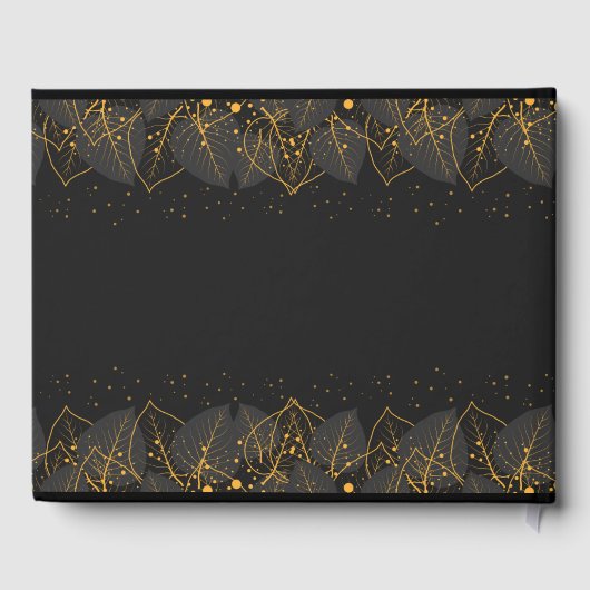 Delicate Gold Leaves Wedding Guest Book Gastenboek (Achterkant)