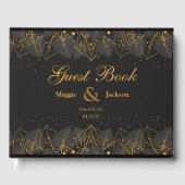 Delicate Gold Leaves Wedding Guest Book Gastenboek (Voorkant)