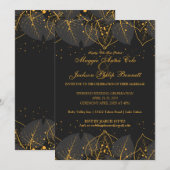 Delicate Gold Leaves Wedding Uitnodiging (Voorkant / Achterkant)