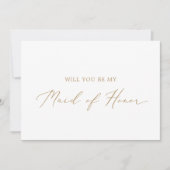 Delicate Gold Maid of Honor proposal Kaart (Voorkant)