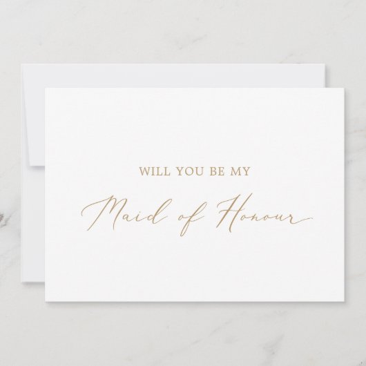 Delicate Gold Maid of Honor proposal Kaart (Voorkant)