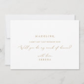 Delicate Gold Maid of Honor proposal Kaart (Achterkant)