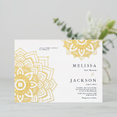 Delicate gold mandala Wedding Folie Uitnodiging (Staand Voorkant)