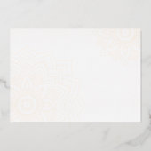 Delicate gold mandala Wedding Folie Uitnodiging (Achterkant)