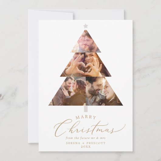 Delicate Gold Marry-kerstboom - Fotovakantie Save The Date (Voorkant)