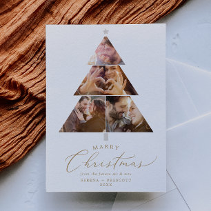 Delicate Gold Marry Verloving Foto Feestdagenkaart