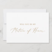 Delicate Gold Matron of Honor proposal Kaart (Voorkant)