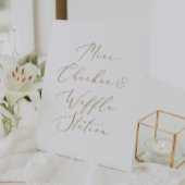 Delicate Gold Mini Kip- en Wafelstation Reclamebord Met Voetstuk