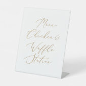 Delicate Gold Mini Kip- en Wafelstation Reclamebord Met Voetstuk (Voorkant)