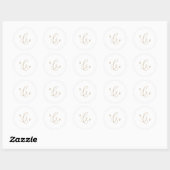 Delicate Gold Monogram Wedding Envelope-zegels Ronde Sticker (Vel)