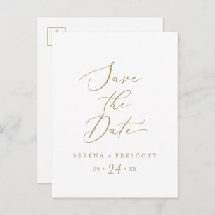 Delicate Gold Save the Date Announounding Briefkaa Uitnodiging Briefkaart