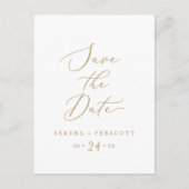 Delicate Gold Save the Date Announounding Briefkaa Uitnodiging Briefkaart (Voorkant)