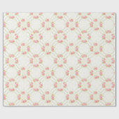 Delicate Gold Scrollwork & Pink Roses Floral Cadeaupapier (Vlak)