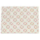 Delicate Gold Scrollwork & Pink Roses Floral Groot Cadeauzakje (Voorkant)