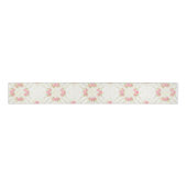 Delicate Gold Scrollwork & Pink Roses Floral Grosgrain Lint (Voorkant)