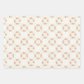 Delicate Gold Scrollwork & Pink Roses Floral Inpakpapier Vel (Voorkant)