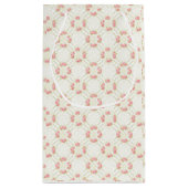 Delicate Gold Scrollwork & Pink Roses Floral Klein Cadeauzakje (Achterkant)