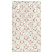 Delicate Gold Scrollwork & Pink Roses Floral Klein Cadeauzakje (Voorkant)