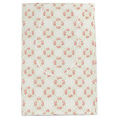 Delicate Gold Scrollwork & Pink Roses Floral Medium Cadeauzakje (Voorkant)