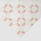 Delicate Gold Scrollwork & Pink Roses Floral Tissuepapier (Detail)