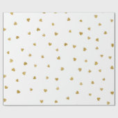 Delicate Gold Sepia Hearts Confetti White Favor Cadeaupapier (Vlak)