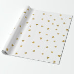 Delicate Gold Sepia Hearts Confetti White Favor Cadeaupapier<br><div class="desc">Lieve,  fijne,  delicate liefde. Voor bruiloft vrijgezellenfeest Valentijnsdag,  verjaardagen enz.</div>