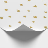 Delicate Gold Sepia Hearts Confetti White Favor Cadeaupapier (Hoek)